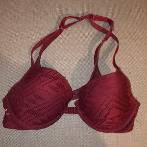 maroon bra